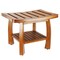Oceanstar Solid Wood Spa Bench with Storage Shelf, Teak Color Finish